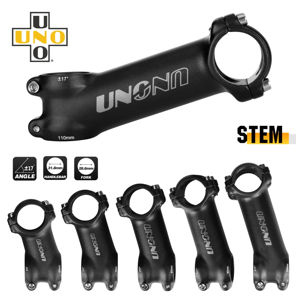 UNO Ultralight Bicycle Stem Alu Alloy 31.8mm Mountain bike Stem Handlebar Stem 17 Degree 60/70/80/90/100/110/120/130mm Cycling