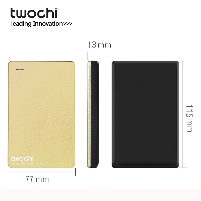 TWOCHI''Super Disco Rígido Externo, USB 3.0, Armazenamento HDD para PC Mac Tablet Xbox PS4 e TV, Adicionar Logotipo para Design Livre, 2TB, 1TB