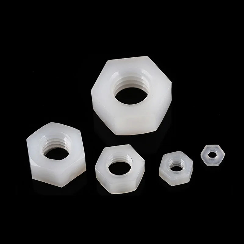 50 sztuk Nylon nakrętka sześciokątna M2 M2.5 M3 M4 M5 M6 M8 M10 M12