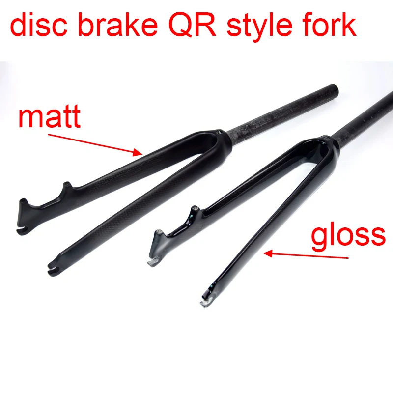 New 700C Disc Brake Carbon Front Fork 3K Track Road Bike Fixed Gear Track Bicycle Forks Hard Lightest Parts Use for 9*100mm Hubs