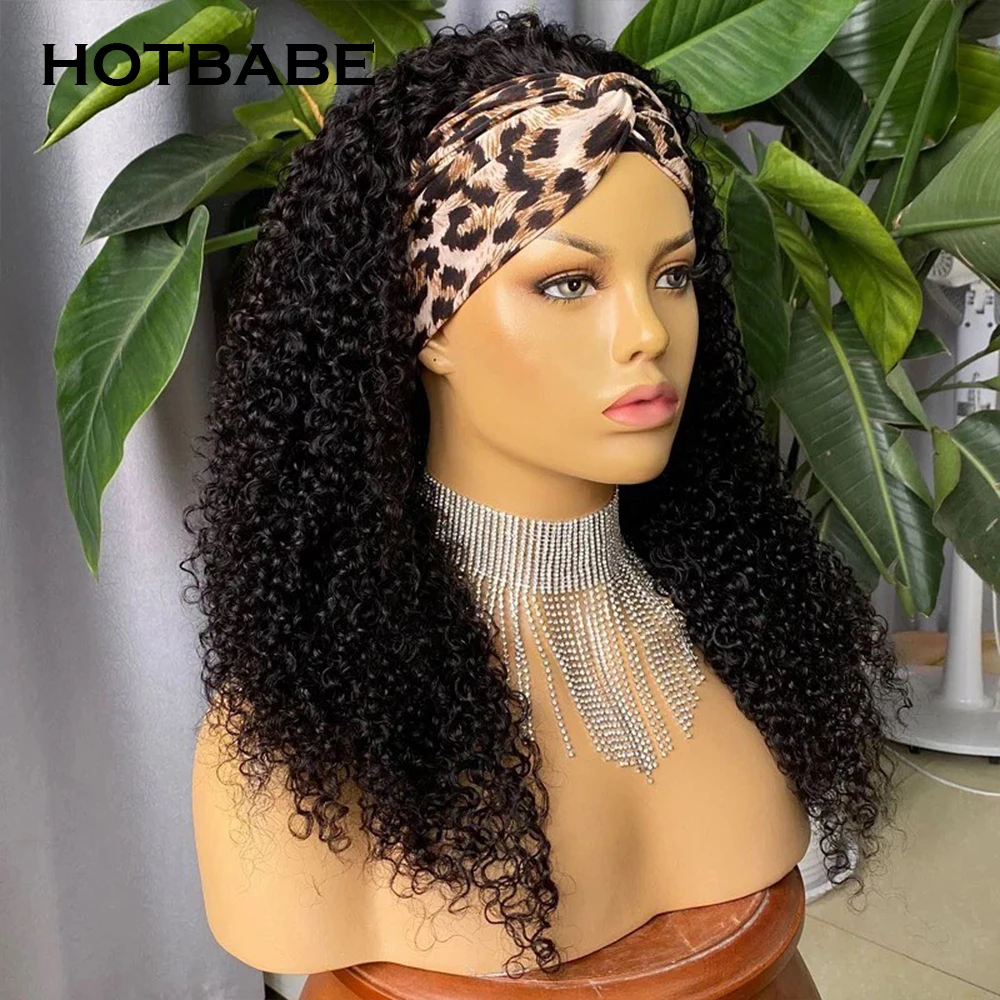 

Headband Wig Afro Kinky Curly Wig Glueless Brazilian Human Hair Wigs For Women Brazilian Scarf Wig Curly Human Hair Wig