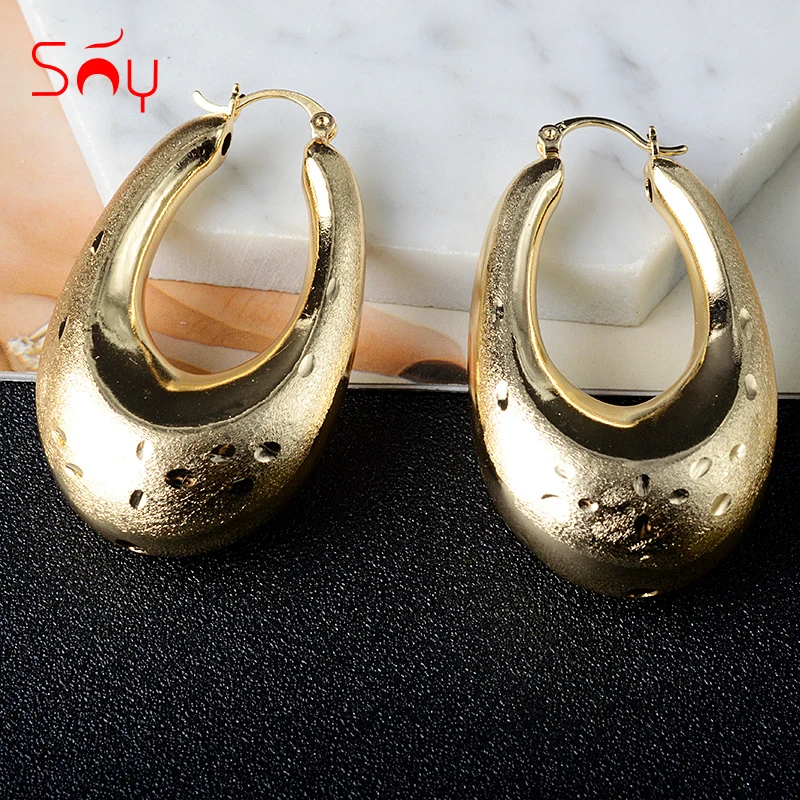 Женские медные серьги-кольца Sunny Jewelry, новые модные ажурные серьги-кольца большого размера для свадебных торжеств и вечеринок, 2021