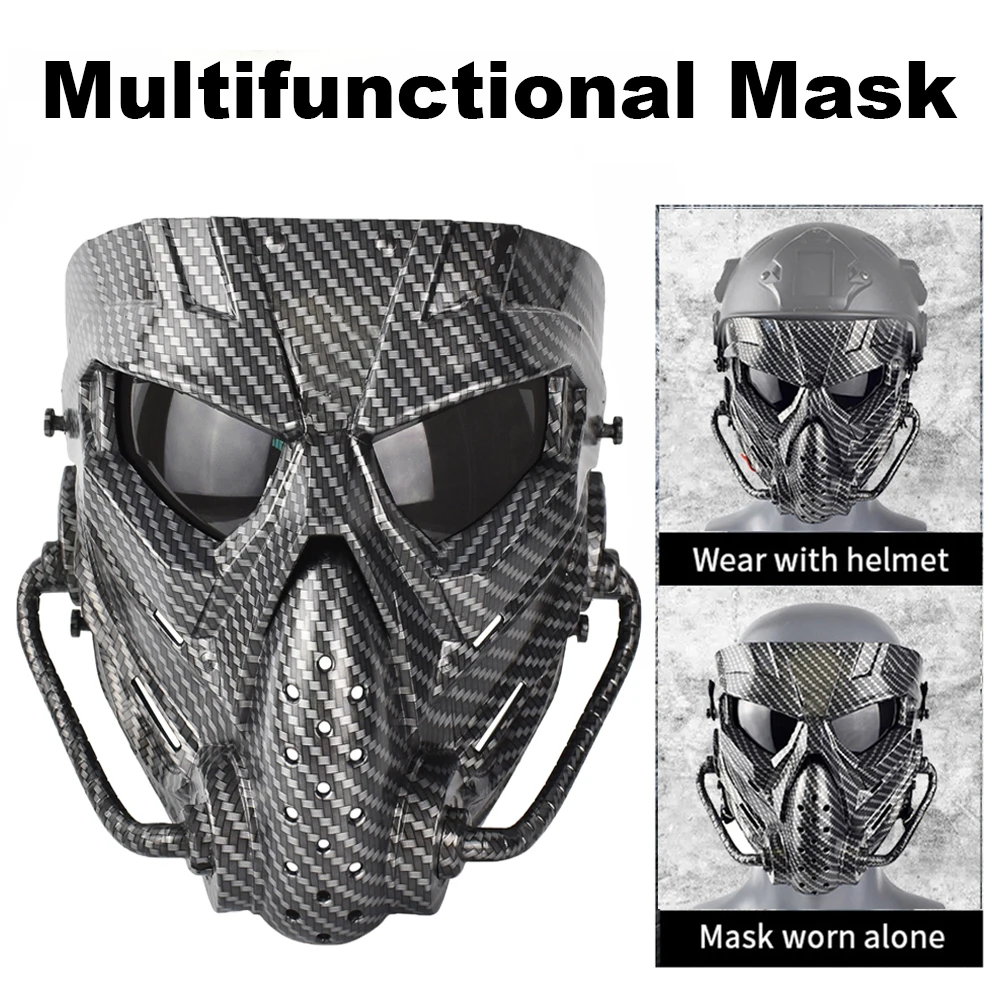 Airsoft Paintball Face Mask Tactics Field Gas Mask Outdoor Hunting Accessories Anti-Fog PC Lens Shooting Protection Mouth Mask