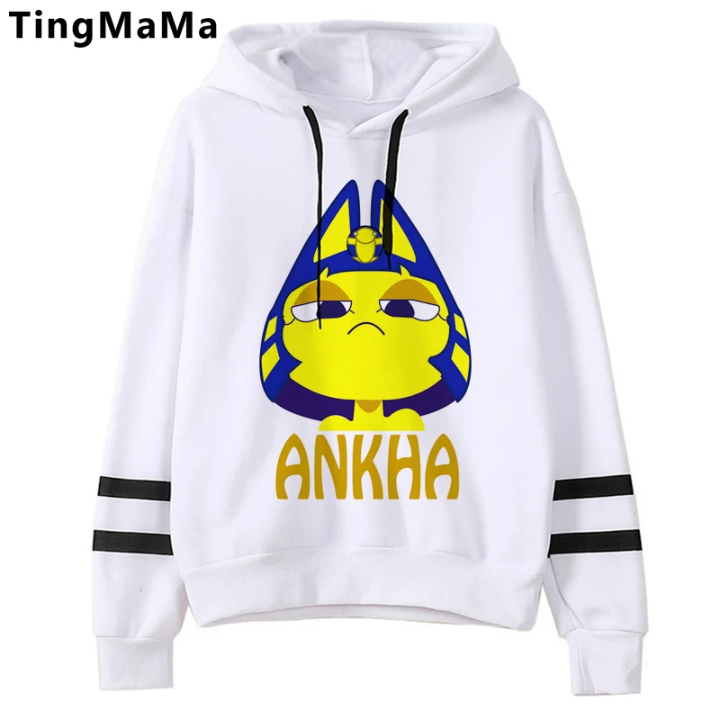 Animal Crossing New Horizons Hoodies Men Funny Anime Ankha Streetwear Unisex Tops Harajuku Animal Crossing Sweatshirts Male