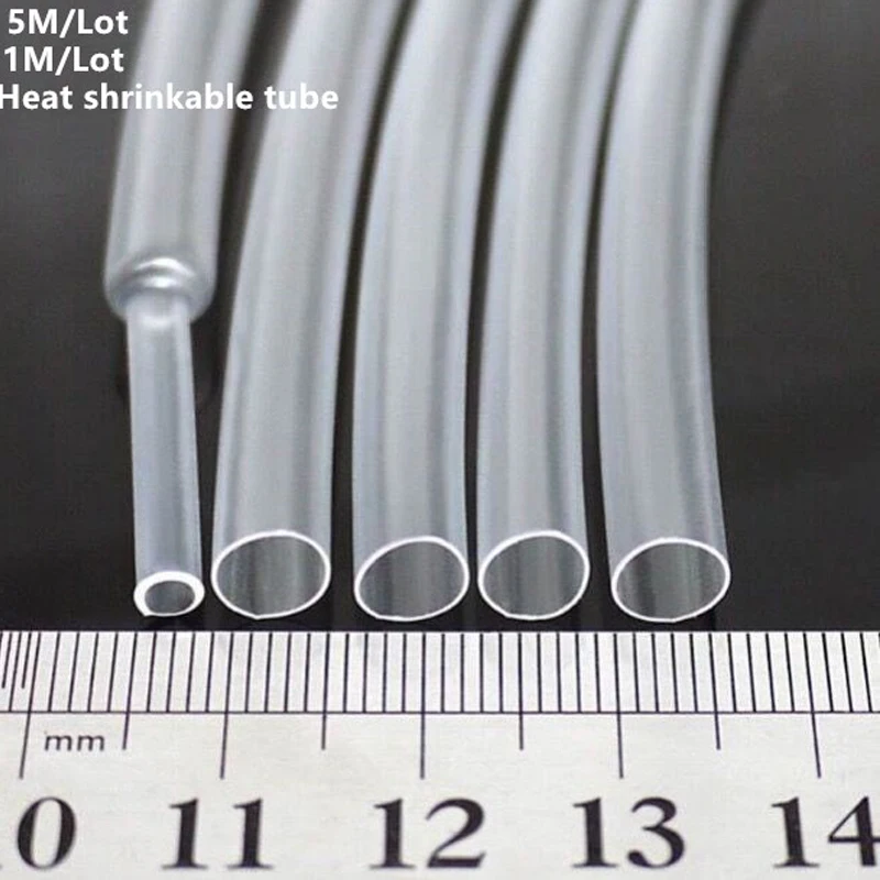 1mm 1.5mm 2mm 2.5mm 3mm 3.5mm 4mm 5mm 6mm 8mm Transparent Clear Heat Shrink Tube Shrinkable Tubing Sleeving Wrap Wire kits