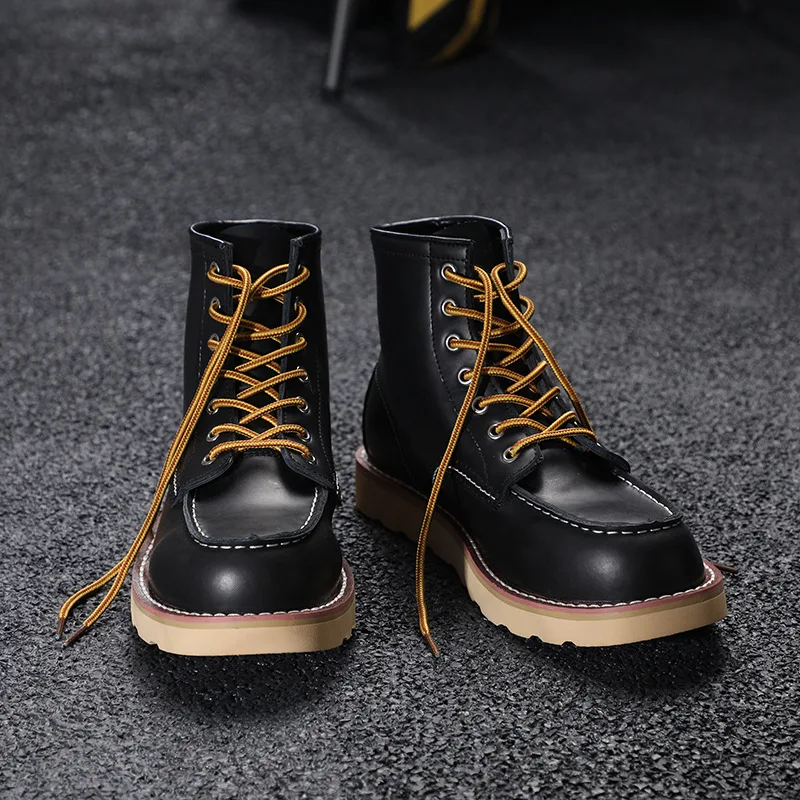 Vintage Men Boots  Genuine Leather Boots Wing Men Handmade Work Travel Wedding Ankle Boots Casual Fashion Boots Outdoor