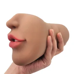 New 3D Mouth Blowjob Male Masturbator Real Deep Throat Oral Cup With Tongue Tooth Artificial Pocket Vagina Adult Sex Toy for Men