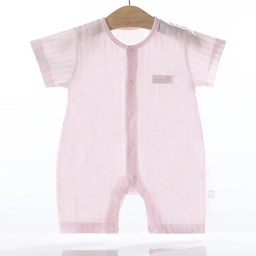 100% Cotton Baby Boy Clothes Summer 2021 Solid Color Casual Newborn Jumpsuit Infant Girl Rompers