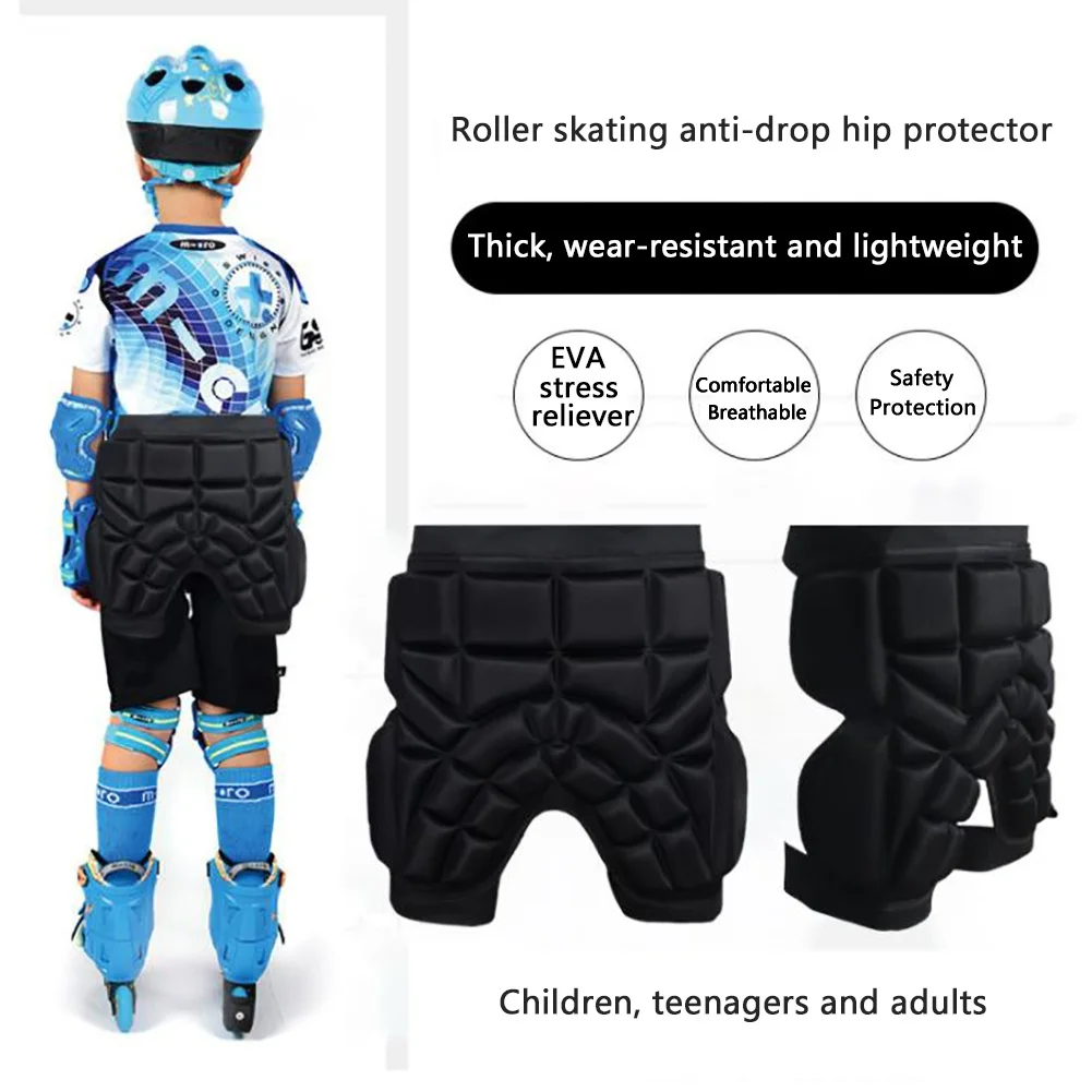 Kids Adult Sponge Roller Skating Beginner Ass Pads Ski Hip Pads Anti-fall Shock-resistant Ass Pads Sports Safety Protective