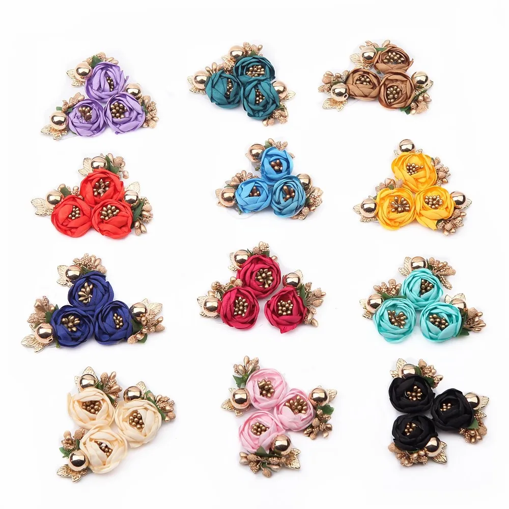 

New Handmade 3d Artificial Rose Flower Home Party Decoration Scrapbooking Accessories Wreath Diy Head Patch For Evening Dress