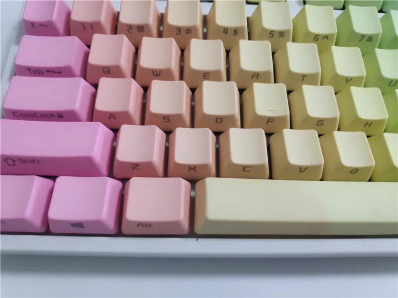 Gradient Colored Side print PBT keycap for 104 mechanical keyboard OEM