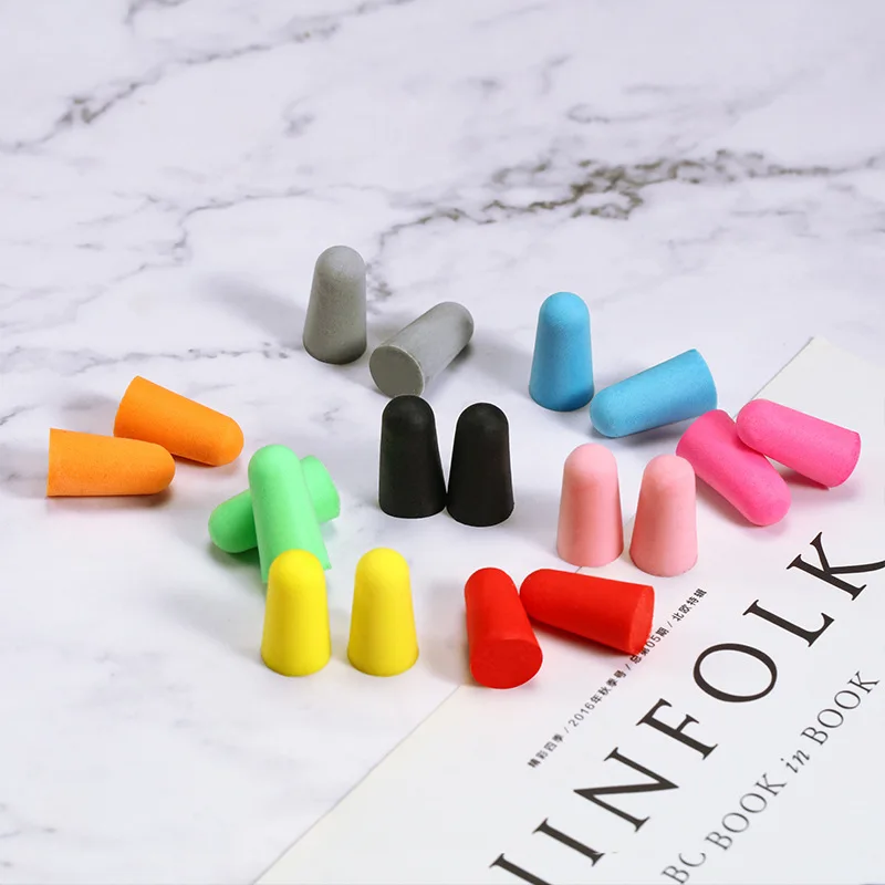 20PCS/10 Pairs Comfort Earplug Noise Reduction Foam Soft Ear Plugs Noise Reduction Tapered Earplugs Protective for Sleep Travel