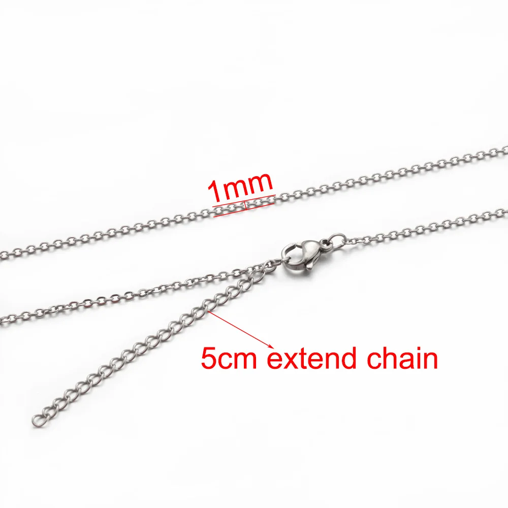 5pcs Stainless Steel Rolo Link Chain Necklace Set