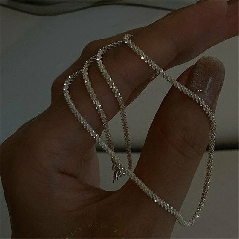 2024White Match Shiny Starry Clavicle Chain Simple Elegant Graceful Collar Necklace Joyero Jeweler Gothic Woman Choker Necklace