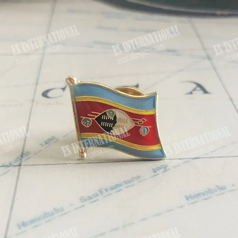 SWAZILAND National Flag Embroidery Patches Badge Shield And Square Shape Pin One Set On The Cloth Armband   Backpack  Decoration