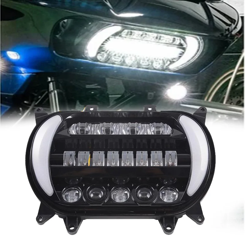 

New Dual Double Headlight 2019 For Road Glide 2015 2016 2017 2018 2019 Motorcycle Headlamp Bulbs