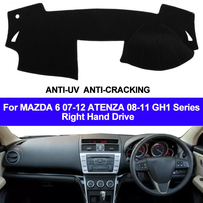 Car Dashboard Cover Dash Mat Carpet Cape For MAZDA 6 2007 - 2012 ATENZA 2008- 2011 GH1 Series LHD RHD 2 Layers Auto Sunshade