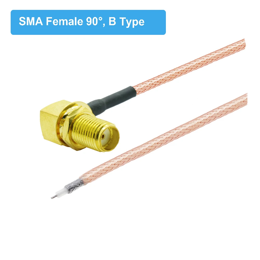 Single End Elbow SMA Female Right Angle to PCB Soldering Pigtail RG316 Cable for WIFI Wireless Router GPS GPRS Wire Connector