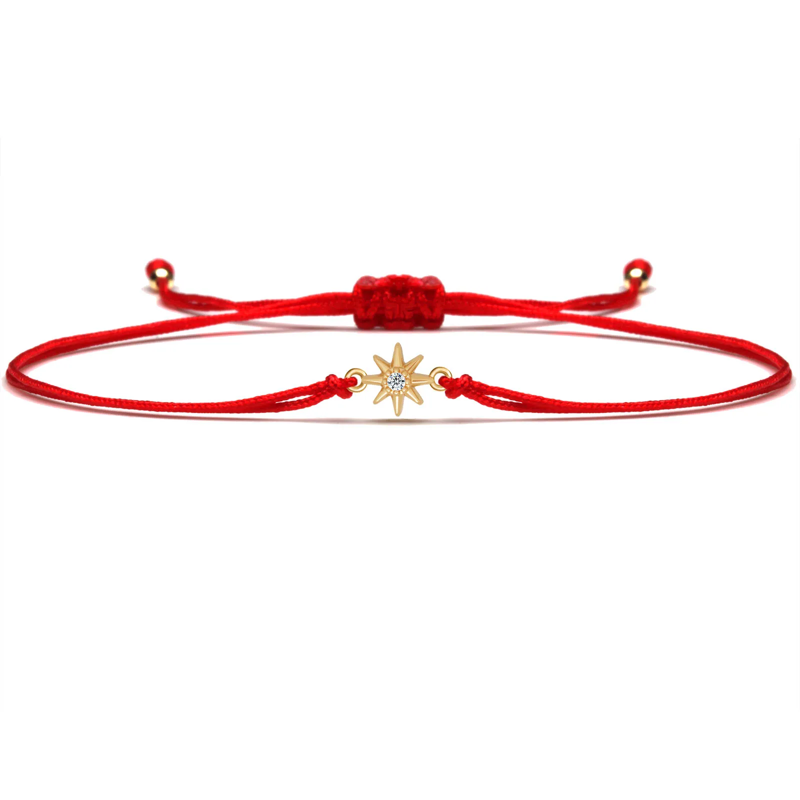 White Cubic Zirconia Copper Mini Star Charm Bracelet For Women CZ Hope Loved Safe Red String Protect Luck Handmade Jewelry Gift