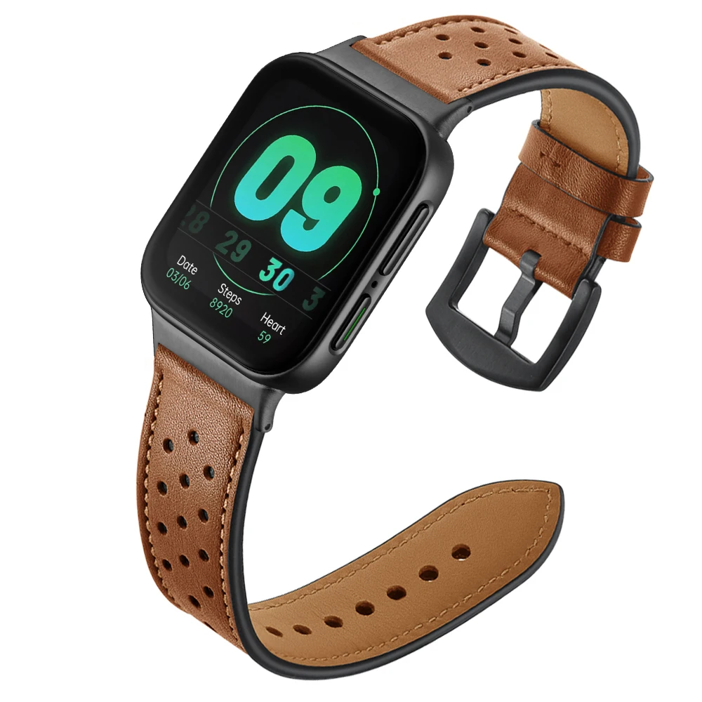 

Genuine Leather Strap for OPPO smart Watch 46mm Band replacement Bracelet for OPPO 46 mm Soft Wristband Accessories