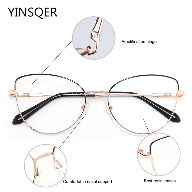 Cat Eye Glasses Frame Women\'s Female Luxury Eyewear Prescription Optical Eyeglasses Frames Women Anti-Blue Light Reading Glasses