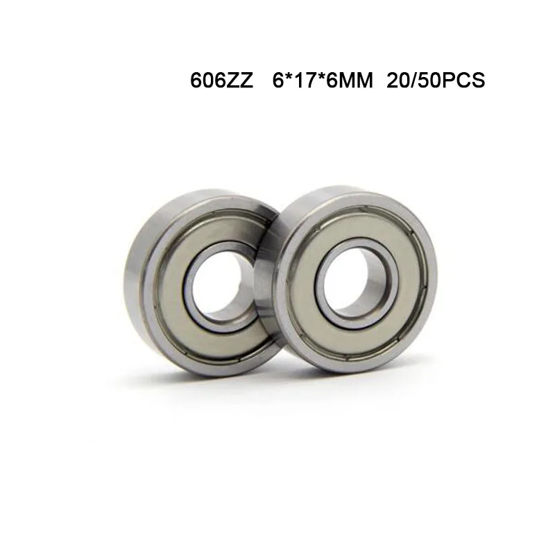 10/20pcs 606ZZ 6x17x6mm 606zz Steel Sealed Shielded Deep Groove Ball Bearing For Machine Tools High Quality