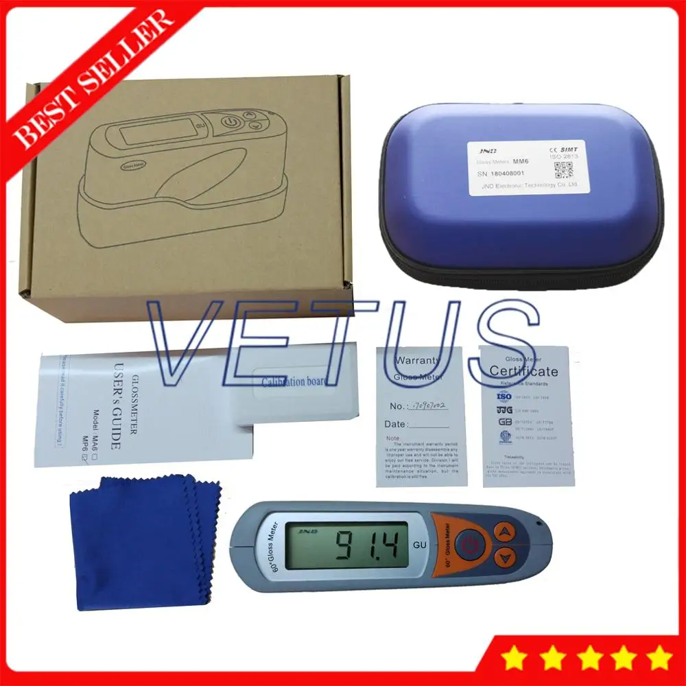 عالية الدقة لمعان متر مع 0 ~ 199.9GU 200 ~ 1999GU المدى التحويل التلقائي سطح تنظيف Glossmeter MM6