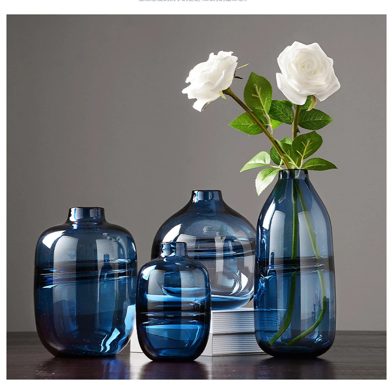 Vase Home Decor Nordic Glass Living Room Decoration для домашнего интерьера статуэтки для интерьера  Jarrones Decorativos