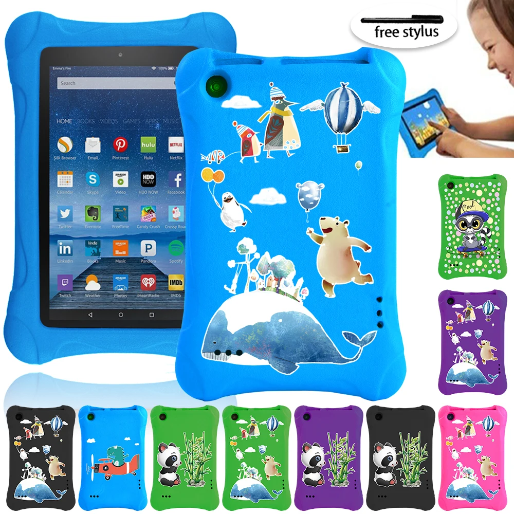 Kids Tablet Case for  Fire 7(5th/7th/9th Gen)7 Inch Shock Proof EVA Soft Shell Full Body Cover with Cartoon Pattern Series 20 30 40 50 marble foil fire oil proof contact paper for kitchen decor self adhesive removable waterproof wallpaper for bathroom