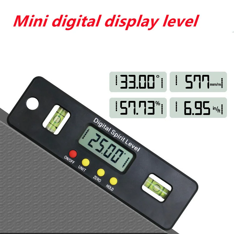 

Magnetic Electronic Digital Display Level Rule Level Inclinometer LED Display Horizontal Inclinometer for Home Renovation