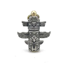 White Brass Totem Pendant, DIY Knife Bead, Vintage Lanyard Jewelry Accessories Antique EDC Outdoor Tool Paracord Keychain Charms