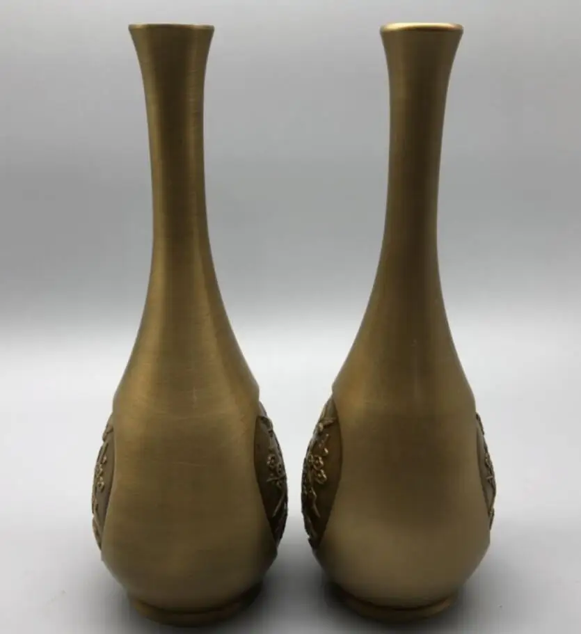 China brass magpies vase crafts statue A pair