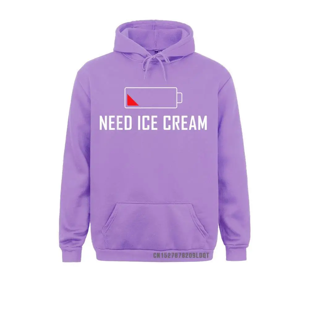 Low Battery Need Ice Cream Funny Cute Gift Printed On April FOOL DAY Men Hoodies Clothes Designer Long Sleeve Sweatshirts