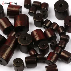 Natural Cylindrical Sandalwood Wood Beads 6/8/10/12mm Spacer Loose Wooden Beads For Jewelry Making Bracelet DIY Accessories