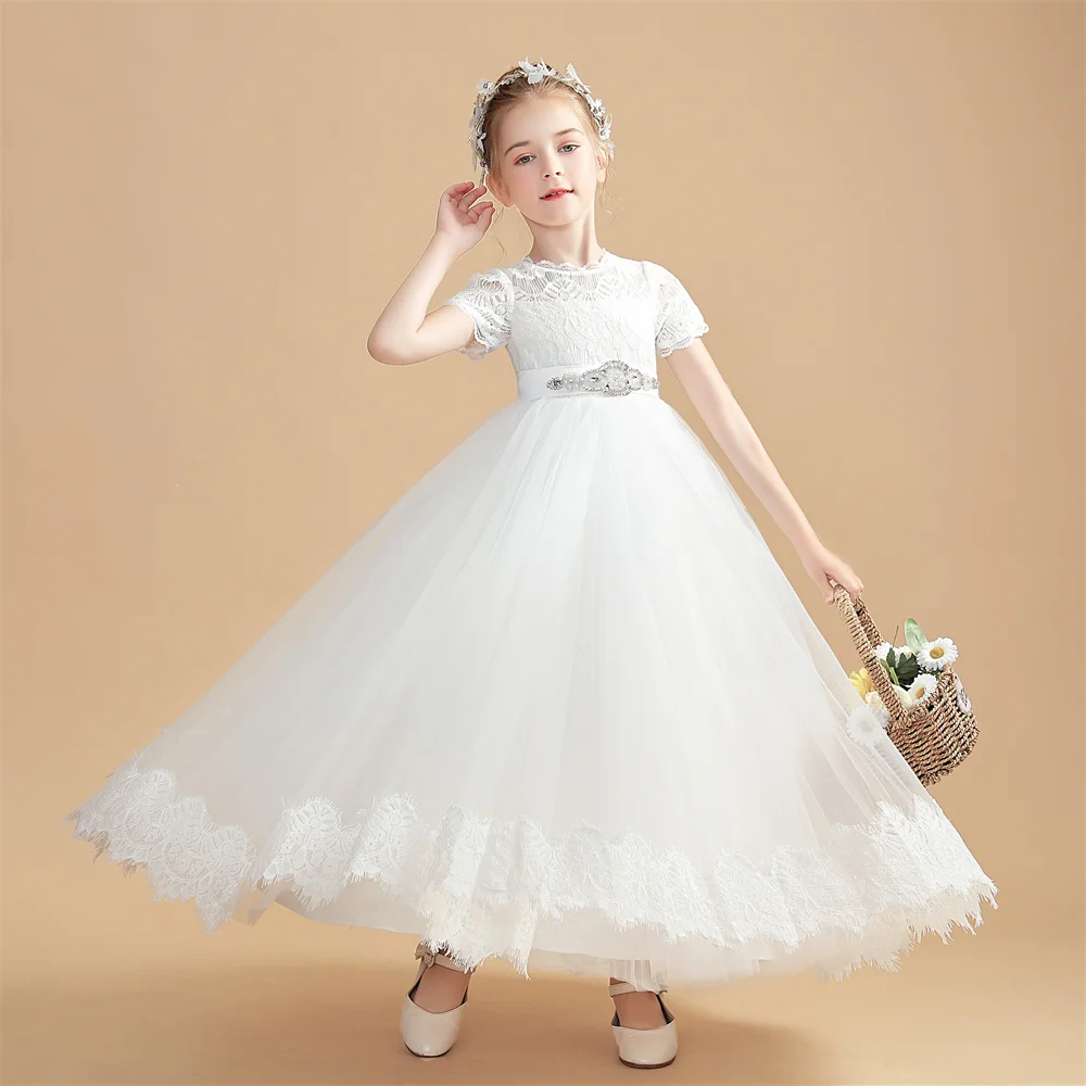 Princess Flower Girl Dress Wedding Ceremony Choir First Communion Birthday Event Party Show Pageant Junior Bridesmaid For Kids