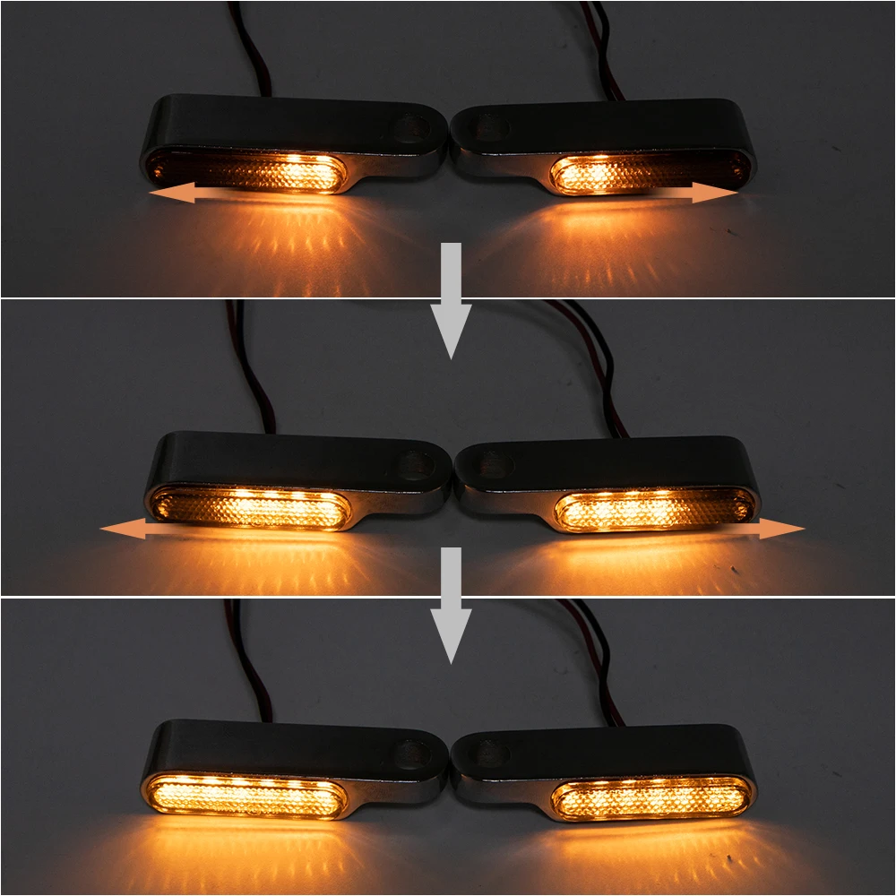 

2PCS Flowing Water Universal Mini LED Motorcycle Turn Signal Light Brake Clutch Lever Flashers For Honda Yamaha Kawasaki Suzuki