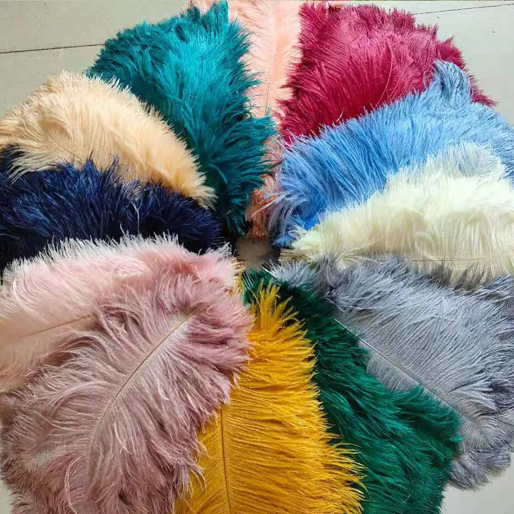 Wholesale New 50Pcs/Lot Natural Ostrich Feathers For Crafts 35-60CM Carnival Costumes Party Home Wedding Decorations Plumes