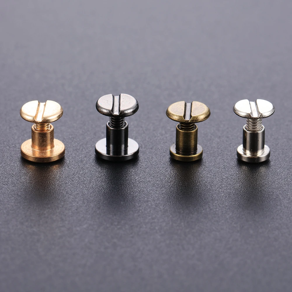 20Pcs(10Sets) Leather Craft Solid Nail Bolt Bookkeeping Round Head Screws Strap Rivets Screw for Luggage Craft Clothes/Bag/Shoes