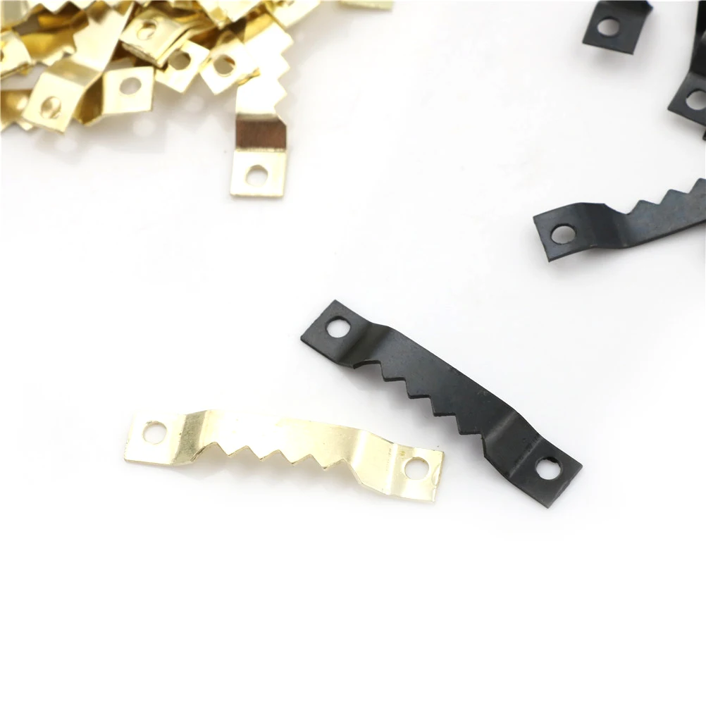 100 قطعة/الوحدة BGolden الفضة الأسود المنشرة إطار الصورة شماعات معلقة صور جدار النفط اللوحة مرآة المنشار السنانير الأسنان