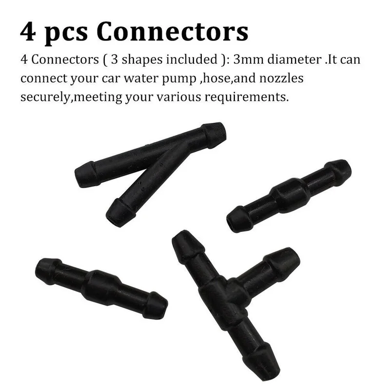 Windscreen Wipers Rubber Hoses 100/300/500cm Glass water Nozzle Pipe Car Soft Tube With Connectors Universal Vehicle Accessories