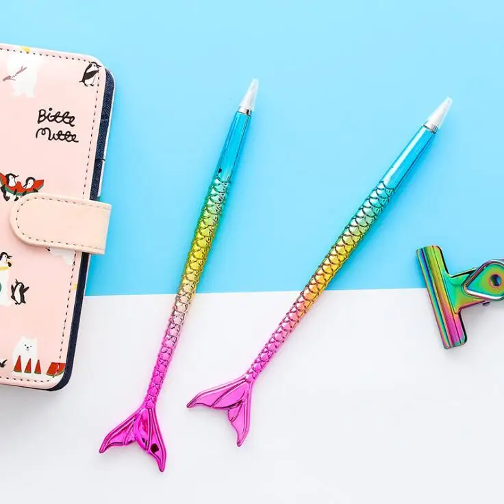 New 1PC Kawaii Rainbow Fish Animal Ballpoint Pen Signature Ball Point Pen Escolar School Office Stationery Kids Gift