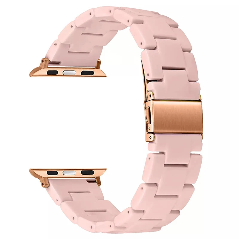 Fashion resin strap for apple watch band bracelet iwatch series 7 se 6 5 4 3 2 Lightweight and comfortable imitation resin strap