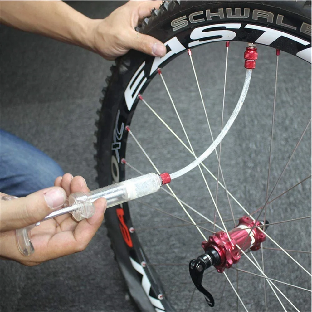 CHOOEE Bicycle Tubeless Sealant Syringe Mtb Road Bike Sealant Tubeless Injection Tool Cycling Injector Tire Fluid Repair Kit