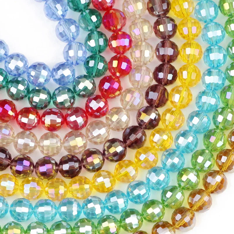 YHBZRET 10mm 96 Faceted ball Austrian crystal beads 30pcs AB color Round Loose bead for Jewelry making bracelet DIY accessories