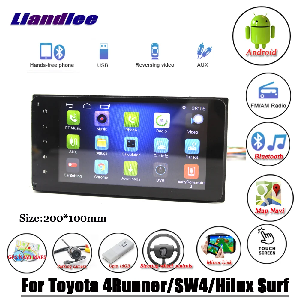 Lettore multimediale per auto per Toyota 4 Runner/SW4/Hilux Surf 2002-2009 Radio accessori Stereo Android sistema di navigazione GPS Navi