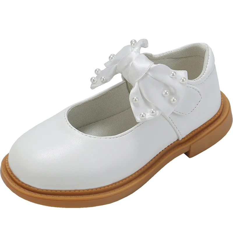 2021 Autumn New Girls Shoes Kids Black School Leather Shoes For Student Princess Dress Shoes White Black Brown 3 4 5 6 7 8 9-13T