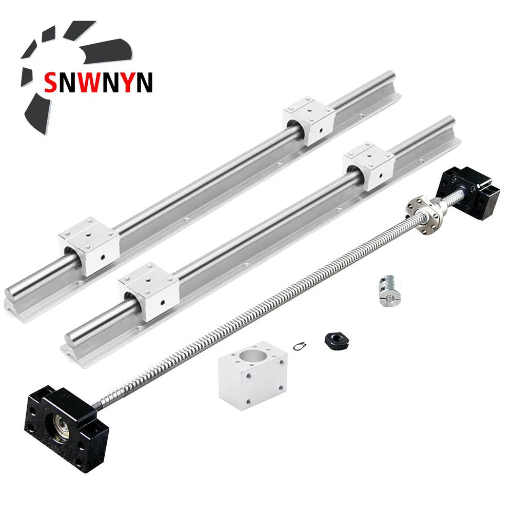 SBR16 Lineari della Guida di Supporto + 4pc SBR16UU Per XYZ + SFU 1605 Vite della Sfera Qualsiasi Lunghezza + BK BF12 fine Blocco di Supporto + 1605 Custodia Dado + Giunto
