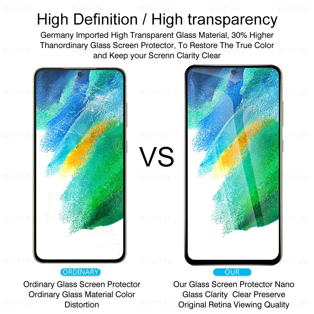 6in1 Full Cover Tempered Glass For Samsung Galaxy S21 FE 5G Screen Protector For Samsung S21 S20 FE Camera Lens Protection Film