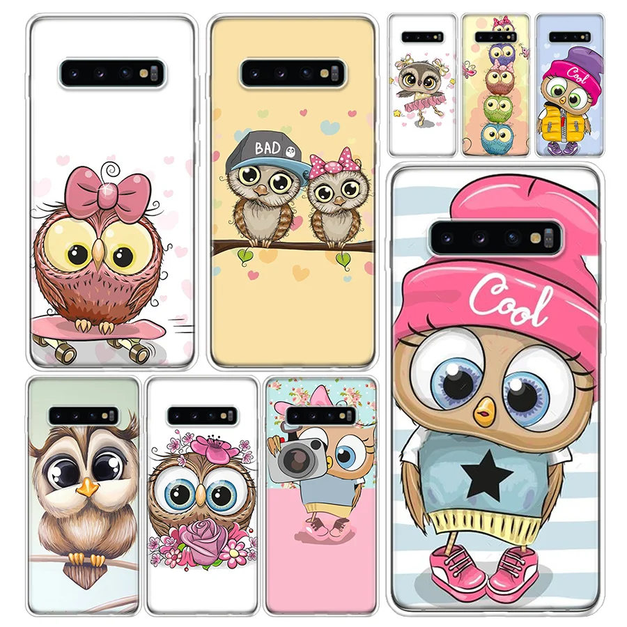 Cute Owl Hearts Lover Christmas Phone Case Cover For Samsung Galaxy A51 A71 A50 A70 A40 A30S A20E A10 A41 A31 A21S A11 A01 A6 A7