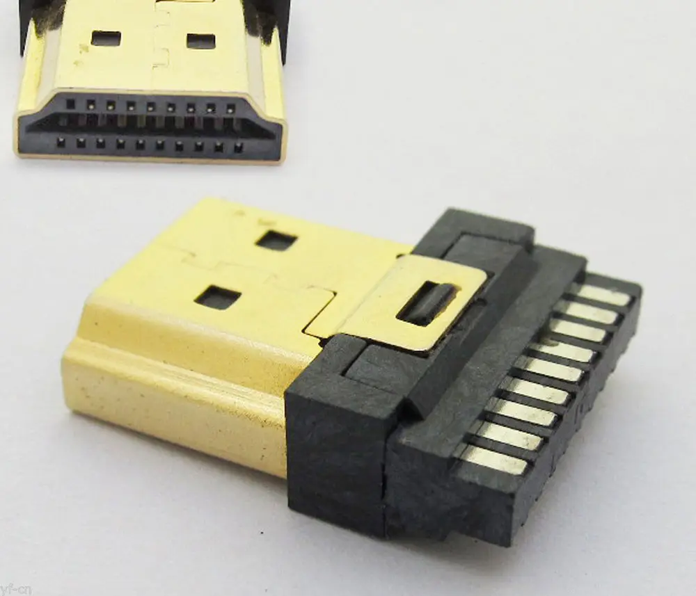 1pc HDMI 19pin Female Socket with Breadboard Black Plastic Moulded Housing